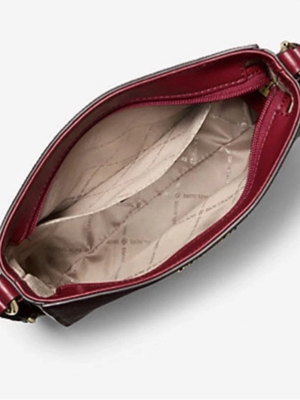 Michael Kors Jet Set Travel Messenger Bag Crossbody MK Signature Cherry Red New - Picture 4 of 6